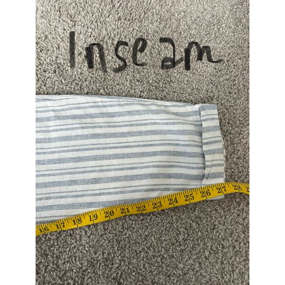 B2 Streetwear Society Paperbag Linen Blend Pants Women M  Striped Beachy Coastal - Picture 5 of 11